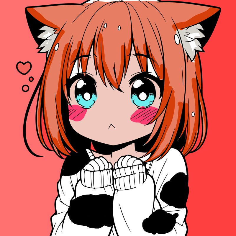 shy anime catgirl