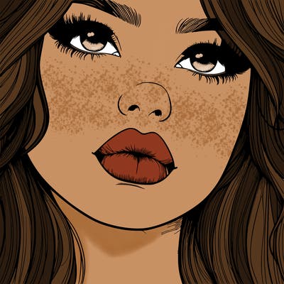 really realistic girl with lips