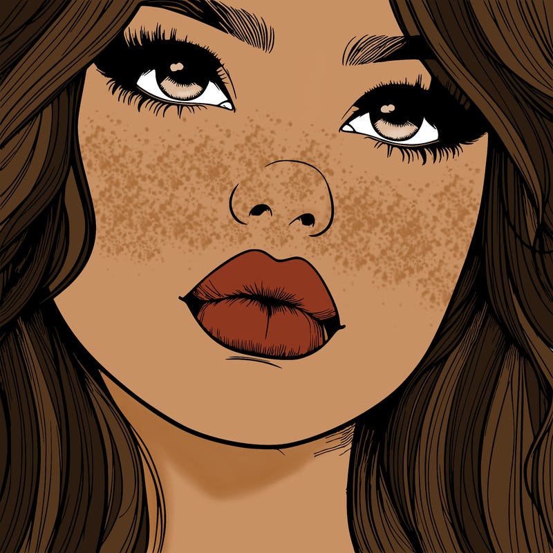 really realistic girl with lips