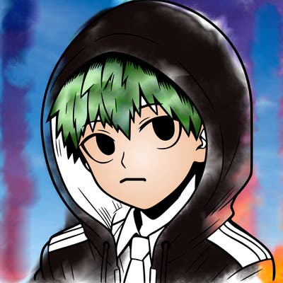 manga character with a hoodie
