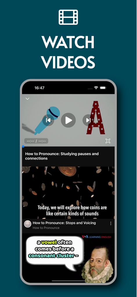 VOA Special English Listening - Educational video lessons for English pronunciation in the VOA Special English app