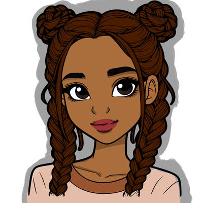 realistic girl with braids