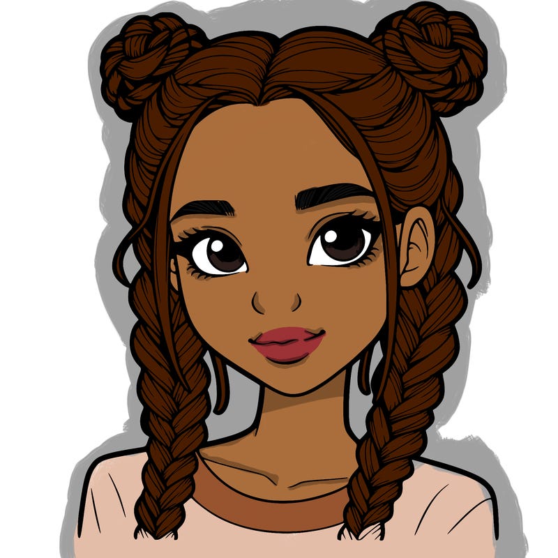 realistic girl with braids