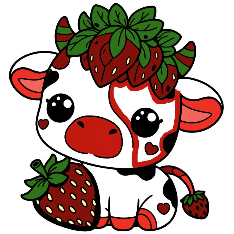 cute strawberry cow