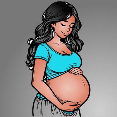 woman heavily pregnant realistic