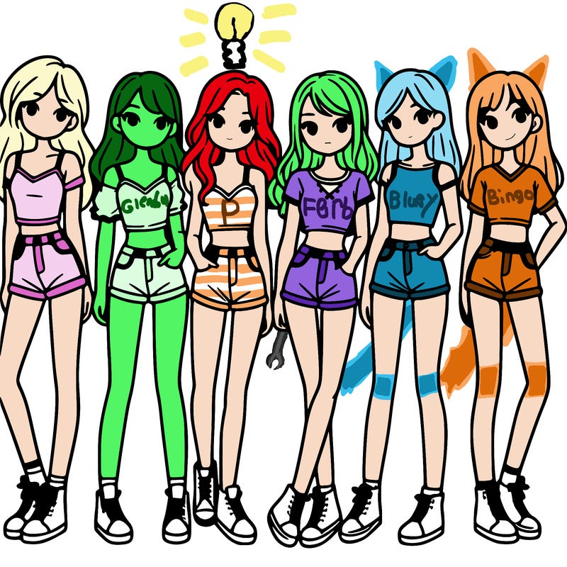 a group of girls wearing crop tops and shorts