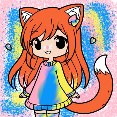 girl with cat ears and tail