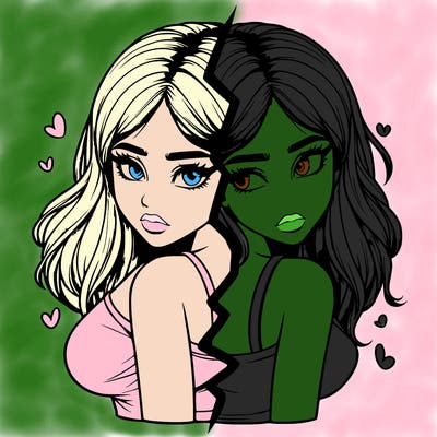 realistic girl split