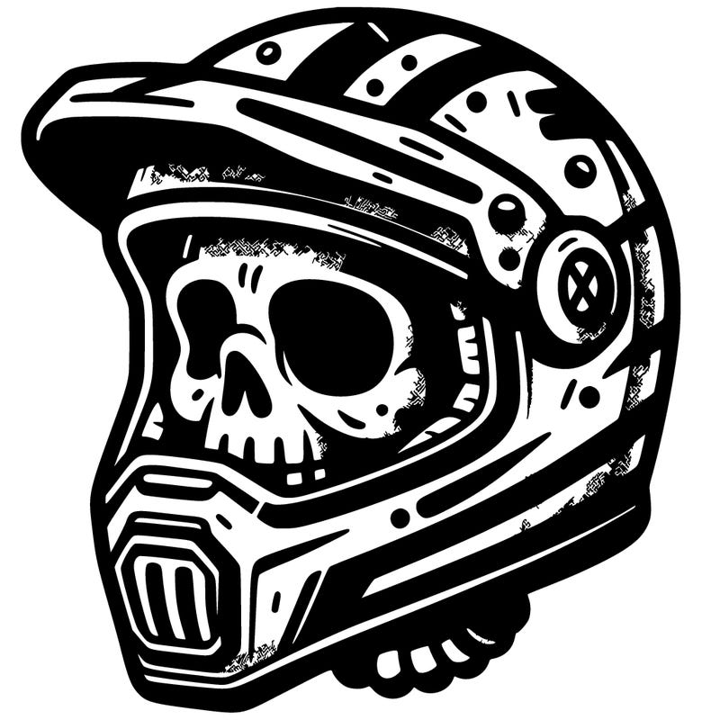 dirt bike helmet with a skull on it