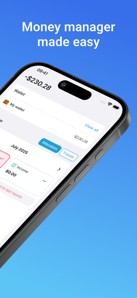 Money Tracker - Mona AI - Mona AI money manager app interface showing wallet balance and expense tracking