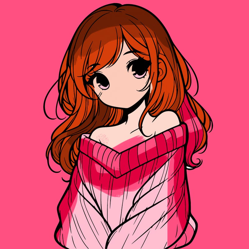 shy pretty girl wearing a sweater that is falling off one shoulder portrait
