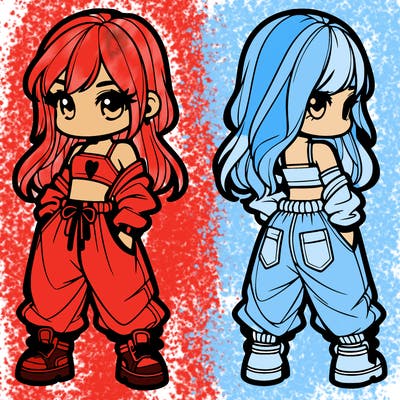 girl in crop top and baggy pants