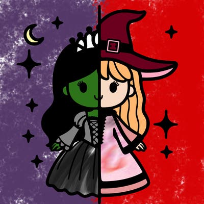 split princess and witch