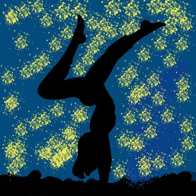 'woman doing a handstand