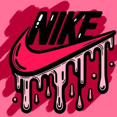 dripping nike logo