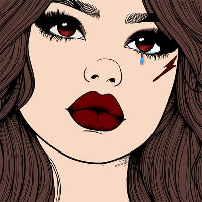 really realistic girl with lips