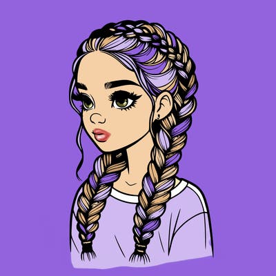 realistic girl with braids