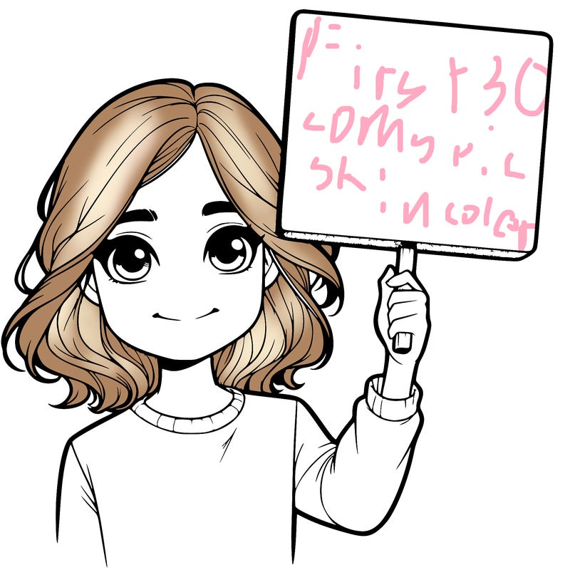 realistic girl holding up a sign