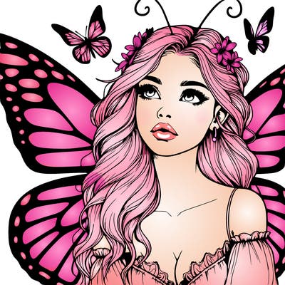 butterfly fairy realistic girl