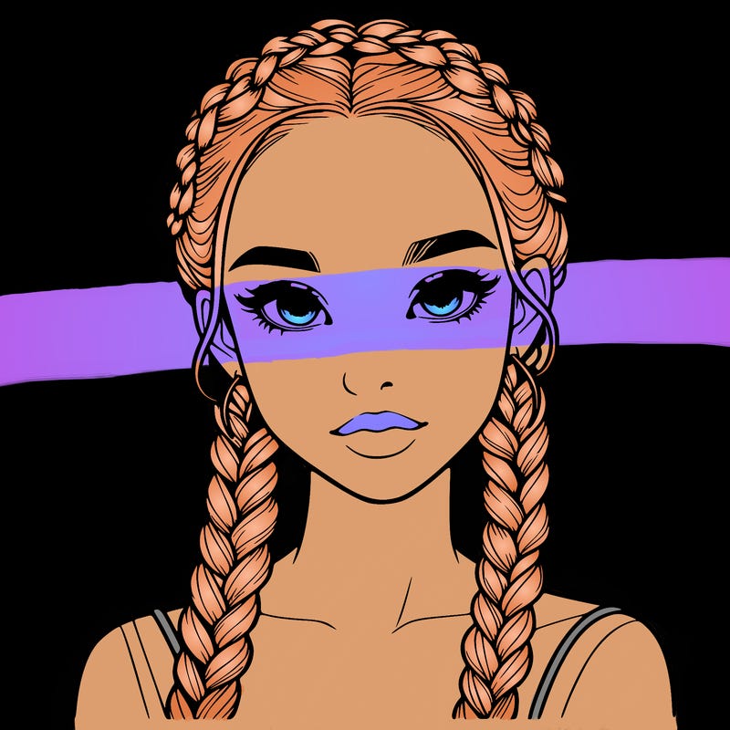 realistic girl with braids