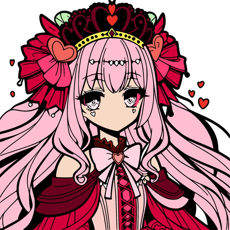 anime girl heart queen