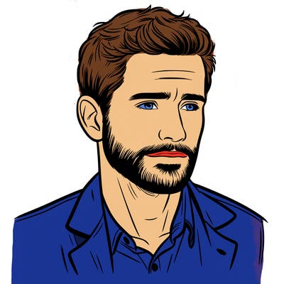 a man with a small beard realistic