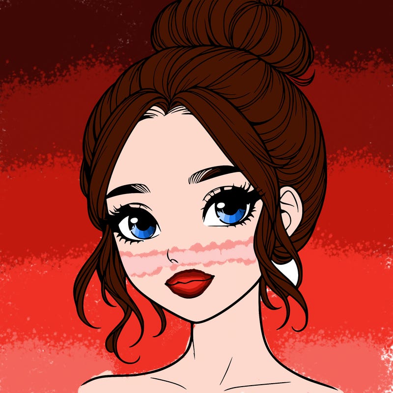 realistic pretty girl with hair in bun