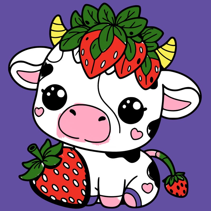 cute strawberry cow