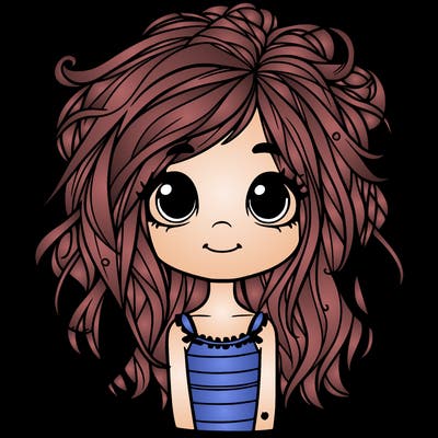 messy hair pretty  little  girl