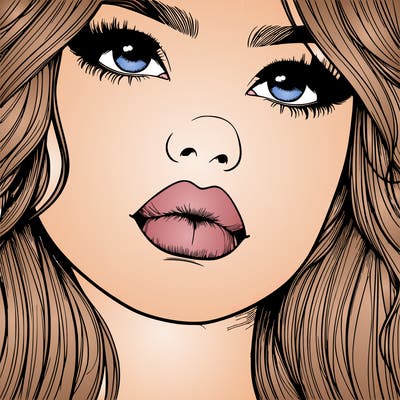 really realistic girl with lips
