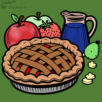 a pie of food