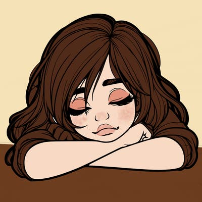 realistic tired girl