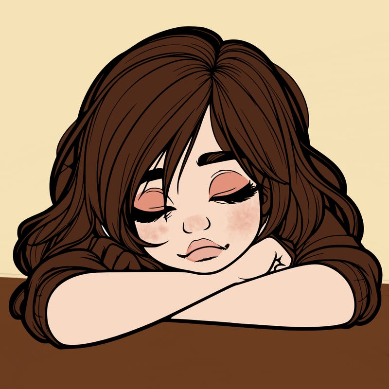 realistic tired girl