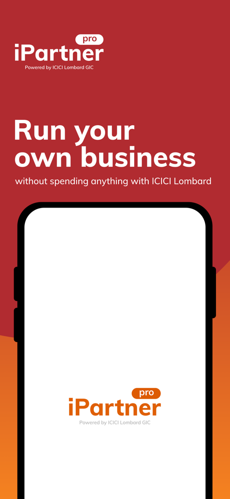 iPartner Pro - iPartner Pro app intro screen with business startup message