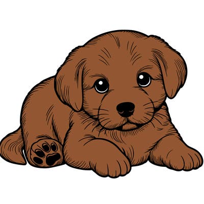 a cute realistic puppy