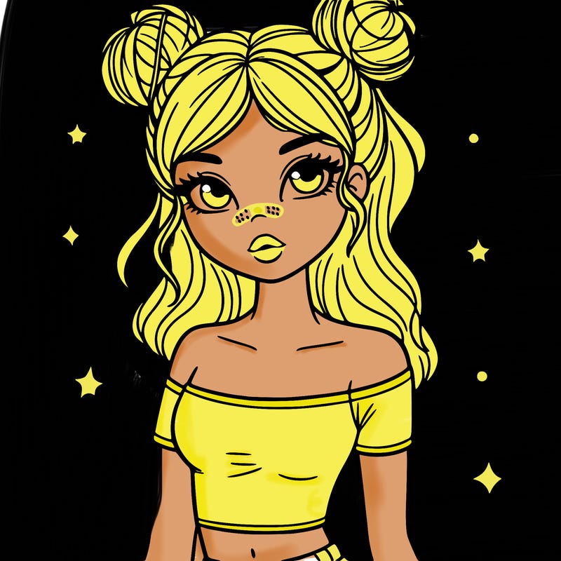 girl in croptop with space buns