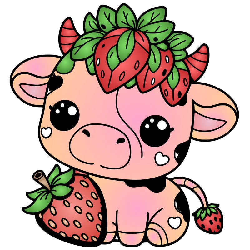 cute strawberry cow