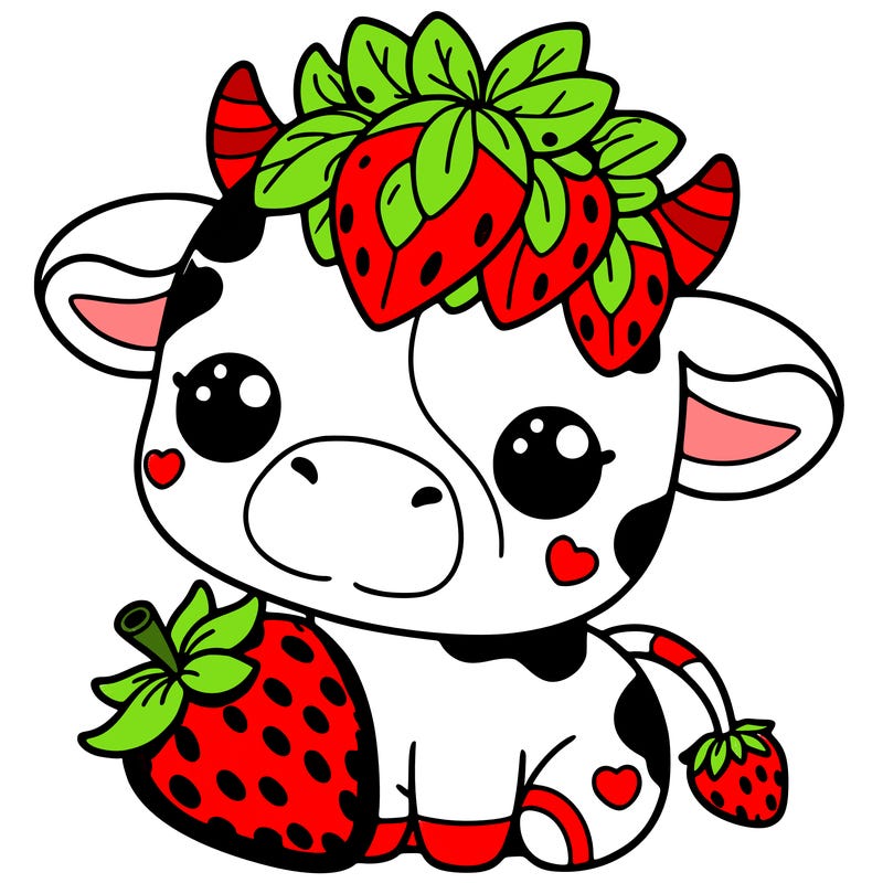 cute strawberry cow