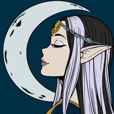 a realistic moon elf