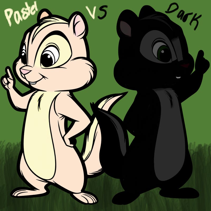 two tamias standing up split realistic