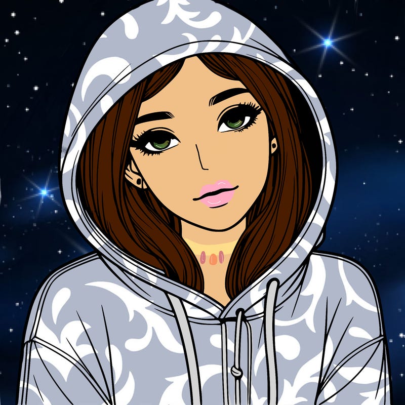 realistic girl with hoodie on