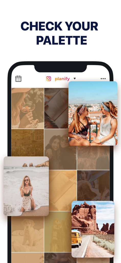 Instagram-Feed-Vorschau-Tool mit Grid-Planung und Farbpalettenanalyse