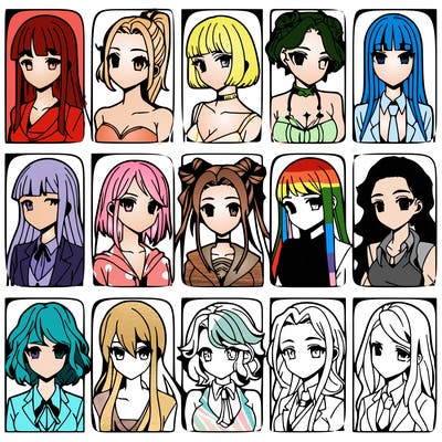 girls that look diffrent anime