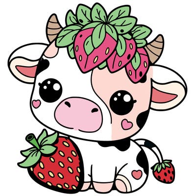 cute strawberry cow