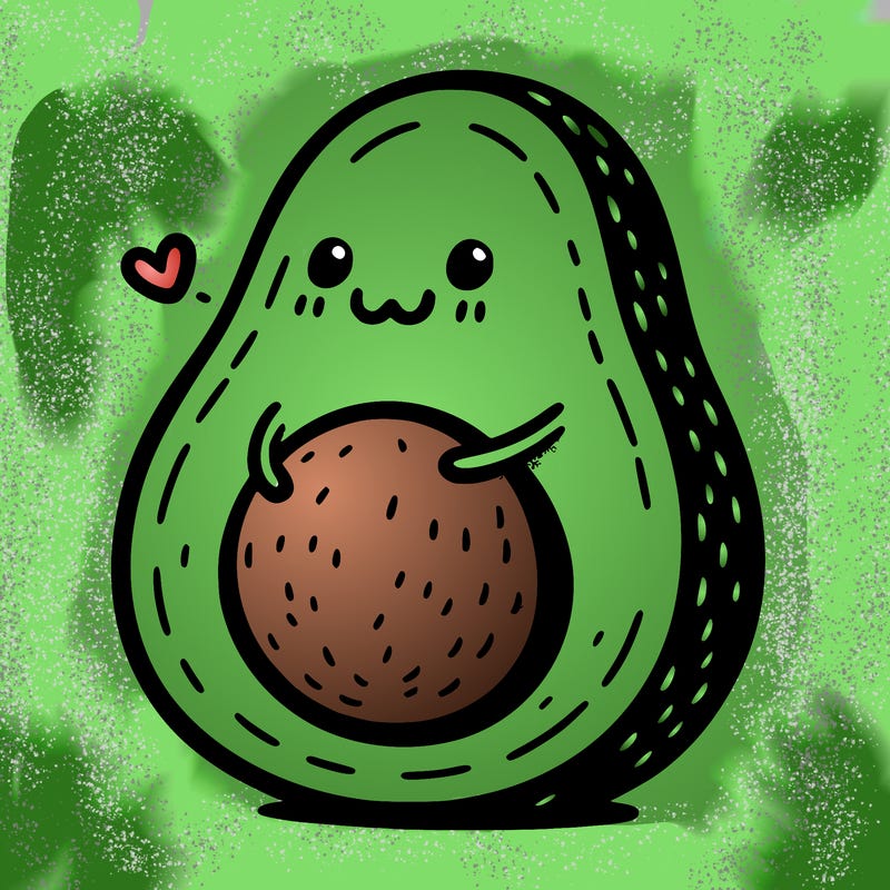 an avocado hugging an avocado