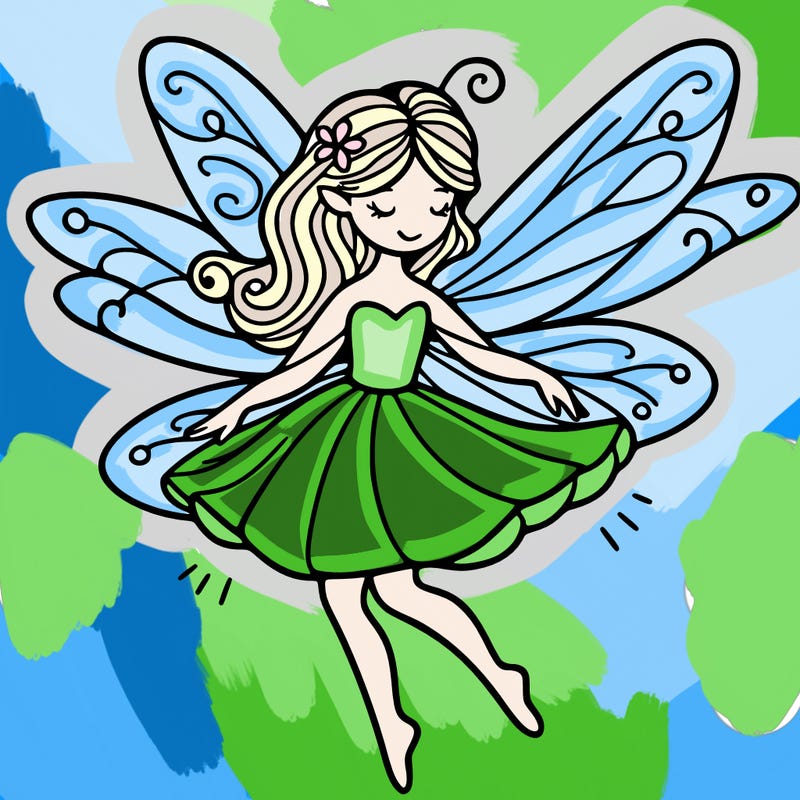 create a fairy with wings flying