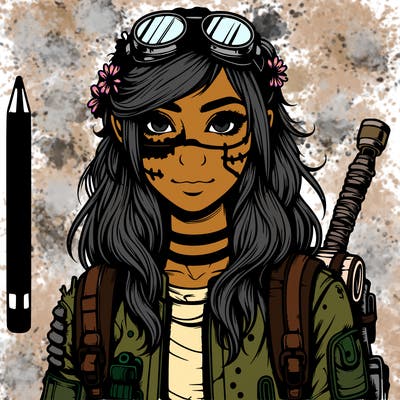 realistic pretty apocalyptic girl