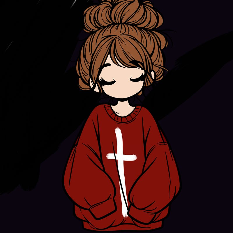 girl with baggy sweatshirt and messy bun