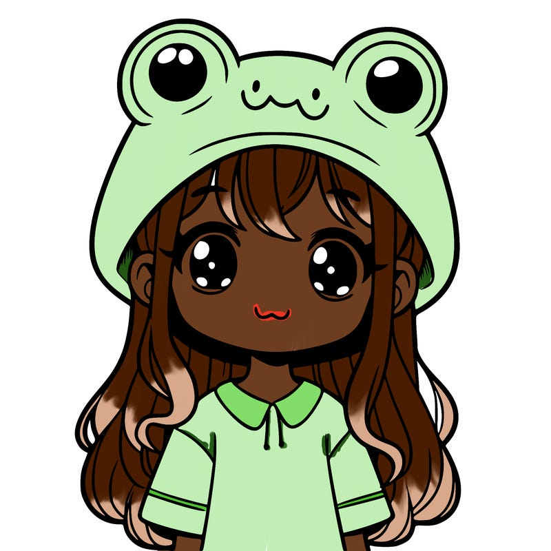 girl with frog hat