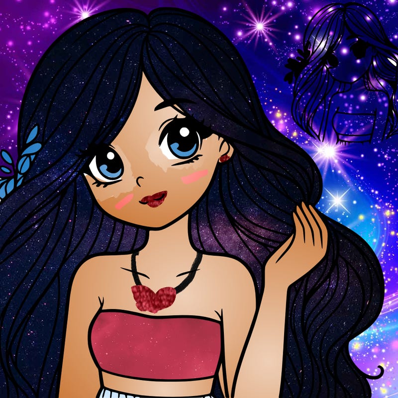 one pretty girl with long hair